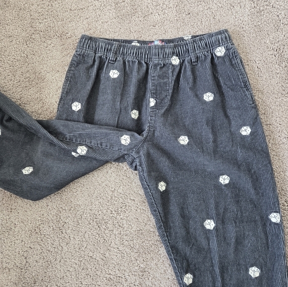 Urban Outfitters Men’s Gray Corduroy Pull-On Pants Embedded Dice size Large - Picture 11 of 16